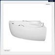 BESCO - Baignoire asymétrique - 150 x 100 cm - Droite - sans Habillage - avec Pieds - Poignées - Repose-tête - Vidage Chrome - NATALIA PREMIUM - vignette