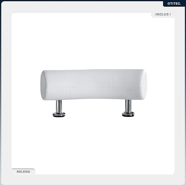 BESCO - Baignoire asymétrique - 150 x 70 cm - Droite - avec Habillage - Pieds - Poignées - Repose-tête - Vidage Chrome - MILENA PREMIUM - large