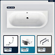 BESCO - Baignoire asymétrique - 180 x 80 cm - Gauche - avec Habillage - Pieds - Vidage Chrome - AVITA - vignette