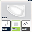 BESCO - Baignoire asymétrique - 170 x 110 cm - Droite - sans Habillage - avec Pieds - Repose-tête - Vidage Chrome - RIMA - vignette