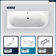 BESCO - Baignoire asymétrique - 180 x 80 cm - Gauche - avec Tablier Blanc - Pieds - Vidage Chrome - AVITA - vignette