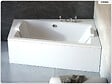 BESCO - Baignoire asymétrique - 160 x 100 cm - Droite - avec Tablier Blanc - Pieds - Vidage Chrome - INFINITY - vignette