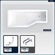 BESCO - Baignoire asymétrique - 150 x 75 cm - Gauche - sans Habillage - avec Pieds - Vidage Chrome - INTEGRA - vignette