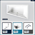 BESCO - Baignoire asymétrique - 170 x 125 cm - Droite - avec Habillage - Pieds - Vidage Chrome - INTIMA DUO - vignette
