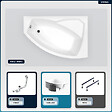 BESCO - Baignoire asymétrique - 150 x 95 cm - Droite - avec Habillage - Pieds - Vidage Chrome - RIMA - vignette