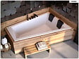 BESCO - Baignoire asymétrique - 180 x 125 cm - Droite - avec Habillage - Pieds - 2 Repose-têtes - Vidage Chrome - INTIMA DUO SLIM - vignette