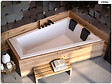 BESCO - Baignoire asymétrique - 170 x 125 cm - Droite - avec Habillage - Pieds - 2 Repose-têtes - Vidage Chrome - INTIMA DUO SLIM - vignette