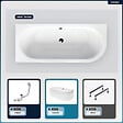 BESCO - Baignoire asymétrique - 170 x 75 cm - Gauche - avec Tablier Blanc - Pieds - Vidage Chrome - AVITA - vignette