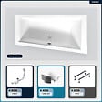 BESCO - Baignoire asymétrique - 150 x 85 cm - Droite - avec Habillage - Pieds - Vidage Chrome - INTIMA SLIM - vignette