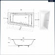 BESCO - Baignoire asymétrique - 150 x 85 cm - Droite - avec Habillage - Pieds - Vidage Chrome - INTIMA SLIM - vignette