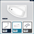 BESCO - Baignoire asymétrique - 160 x 100 cm - Droite - avec Tablier - Pieds - Vidage Chrome - RIMA - vignette