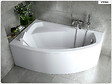 BESCO - Baignoire asymétrique - 160 x 100 cm - Gauche - avec Tablier - Pieds - Repose-tête - Vidage Chrome - RIMA - vignette