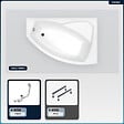 BESCO - Baignoire asymétrique - 160 x 100 cm - Droite - sans Habillage - avec Pieds - Vidage Chrome - RIMA - vignette