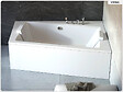 BESCO - Baignoire asymétrique - 150 x 90 cm - Droite - avec Tablier Blanc - Pieds - Vidage Chrome - INFINITY - vignette