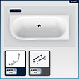 BESCO - Baignoire asymétrique - 180 x 80 cm - Droite - sans Habillage - avec Pieds - Vidage Chrome - AVITA SLIM - vignette