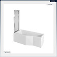 BESCO - Baignoire asymétrique - 170 x 75 cm - Gauche - sans Habillage - avec Pieds - Pare Baignoire 3 Volets - Vidage Chrome - INTEGRA - vignette