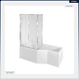 BESCO - Baignoire asymétrique - 170 x 75 cm - Gauche - sans Habillage - avec Pieds - Pare Baignoire 3 Volets - Vidage Chrome - INTEGRA - vignette