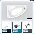 BESCO - Baignoire asymétrique - 160 x 100 cm - Gauche - avec Habillage - Pieds - Vidage Chrome - RIMA - vignette
