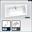 BESCO - Baignoire asymétrique - 170 x 110 cm - Gauche - sans Habillage - avec Pieds - Vidage Chrome - INFINITY - vignette