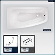 BESCO - Baignoire asymétrique - 150 x 80 cm - Gauche - sans Habillage - avec Pieds - Vidage Chrome - LUNA - vignette