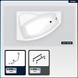 BESCO - Baignoire asymétrique - 160 x 100 cm - Gauche - sans Habillage - avec Pieds - Vidage Chrome - RIMA - vignette