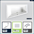 BESCO - Baignoire asymétrique - 180 x 125 cm - Gauche - sans Habillage - avec Pieds - 2 Repose-têtes - Vidage Chrome - INTIMA DUO - vignette