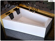 BESCO - Baignoire asymétrique - 180 x 125 cm - Gauche - sans Habillage - avec Pieds - 2 Repose-têtes - Vidage Chrome - INTIMA DUO - vignette