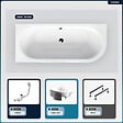 BESCO - Baignoire asymétrique - 170 x 75 cm - Gauche - avec Habillage - Pieds - Vidage Chrome - AVITA - vignette