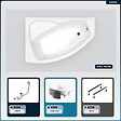 BESCO - Baignoire asymétrique - 150 x 95 cm - Gauche - avec Habillage - Pieds - Vidage Chrome - RIMA - vignette