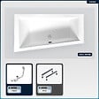 BESCO - Baignoire asymétrique - 160 x 90 cm - Gauche - sans Habillage - avec Pieds - Vidage Chrome - INTIMA SLIM - vignette