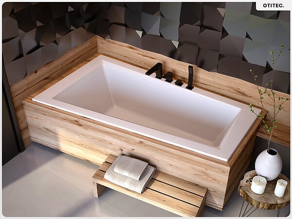 BESCO - Baignoire asymétrique - 160 x 90 cm - Gauche - sans Habillage - avec Pieds - Vidage Chrome - INTIMA SLIM - large