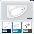 BESCO - Baignoire asymétrique - 130 x 85 cm - Gauche - avec Tablier - Pieds - Vidage Chrome - RIMA - vignette