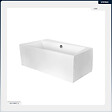 BESCO - Baignoire asymétrique - 160 x 100 cm - Gauche - avec Tablier Blanc - Pieds - Vidage Chrome - INFINITY - vignette