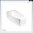 BESCO - Baignoire asymétrique - 150 x 80 cm - Gauche - avec Habillage - Pieds - Vidage Chrome - LUNA - vignette