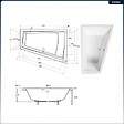BESCO - Baignoire asymétrique - 180 x 125 cm - Droite - sans Habillage - avec Pieds - Vidage Chrome - INTIMA DUO - vignette