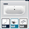 BESCO - Baignoire asymétrique - 160 x 75 cm - Gauche - avec Habillage - Pieds - Vidage Chrome - AVITA SLIM - vignette