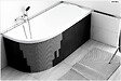 BESCO - Baignoire asymétrique - 160 x 75 cm - Gauche - avec Habillage - Pieds - Vidage Chrome - AVITA SLIM - vignette
