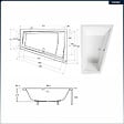 BESCO - Baignoire asymétrique - 180 x 125 cm - Droite - avec Tablier - Pieds - Vidage Chrome - INTIMA DUO - vignette