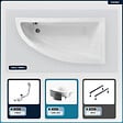 BESCO - Baignoire asymétrique - 140 x 70 cm - Droite - avec Habillage - Pieds - Vidage Chrome - PRAKTIKA - vignette