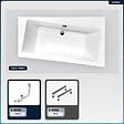 BESCO - Baignoire asymétrique - 150 x 90 cm - Droite - sans Habillage - avec Pieds - Vidage Chrome - INFINITY - vignette
