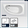 BESCO - Baignoire asymétrique - 150 x 70 cm - Droite - sans Habillage - avec Pieds - Vidage Chrome - MILENA - vignette