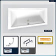 BESCO - Baignoire asymétrique - 150 x 85 cm - Gauche - sans Habillage - avec Pieds - Étagère bambou - Vidage Chrome - INTIMA - vignette