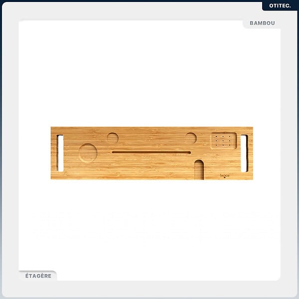 BESCO - Baignoire asymétrique - 150 x 85 cm - Gauche - sans Habillage - avec Pieds - Étagère bambou - Vidage Chrome - INTIMA - large