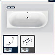 BESCO - Baignoire asymétrique - 150 x 75 cm - Droite - sans Habillage - avec Pieds - Vidage Chrome - AVITA - vignette