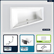 BESCO - Baignoire asymétrique - 180 x 125 cm - Gauche - avec Habillage - Pieds - 2 Repose-têtes - Vidage Chrome - INTIMA DUO - vignette