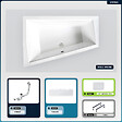 BESCO - Baignoire asymétrique - 180 x 125 cm - Gauche - avec Tablier - Pieds - 2 Repose-têtes - Vidage Chrome - INTIMA DUO - vignette
