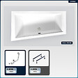 BESCO - Baignoire asymétrique - 150 x 85 cm - Gauche - sans Habillage - avec Pieds - Vidage Chrome - INTIMA - vignette
