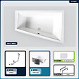 BESCO - Baignoire asymétrique - 170 x 125 cm - Droite - avec Habillage - Pieds - 2 Repose-têtes - Vidage Chrome - INTIMA DUO - vignette