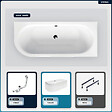BESCO - Baignoire asymétrique - 170 x 75 cm - Droite - avec Tablier Blanc - Pieds - Vidage Chrome - AVITA - vignette