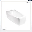 BESCO - Baignoire asymétrique - 150 x 80 cm - Gauche - avec Tablier - Pieds - Vidage Chrome - LUNA - vignette